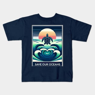Save Our Oceans Sea Turtle Kids T-Shirt